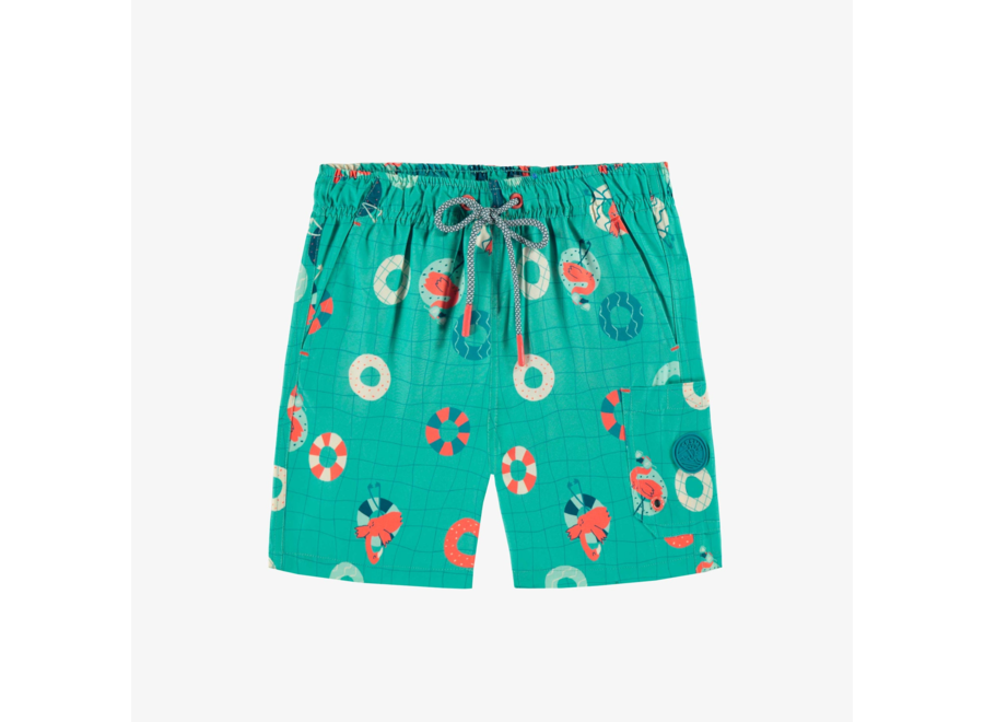 Blue Swim Bermuda Shorts with Flamingo child
