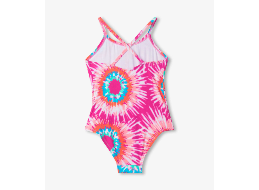 Sunburst Tie Dye Ruched Front Swimsuit