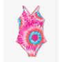 Sunburst Tie Dye Ruched Front Swimsuit