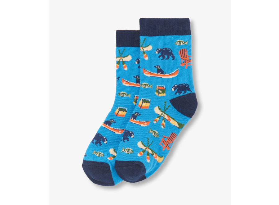 On The Lake Kids Crew Socks Blue