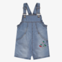 Light blue denim overalls with embroidery