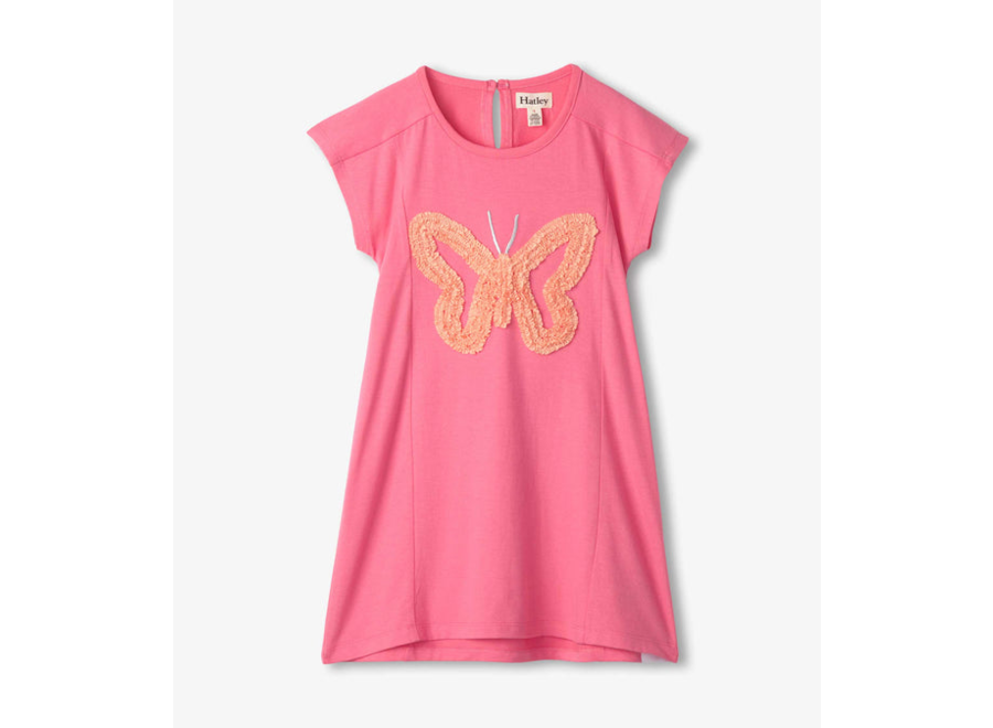 Pink Butterfly A-Line Panel Dress