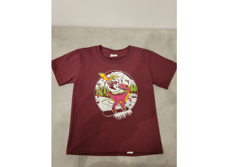 Snowboarding Dino tee