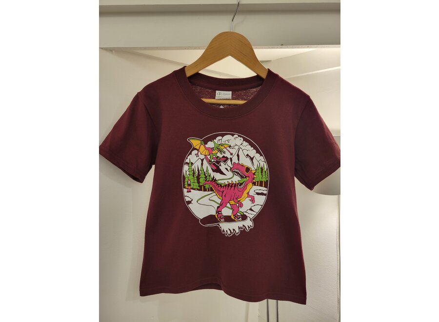 Snowboarding Dino tee