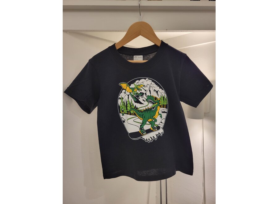 Snowboarding Dino tee