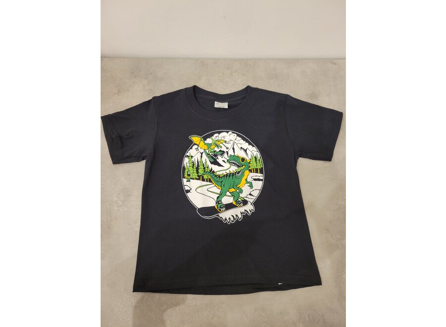 Snowboarding Dino tee