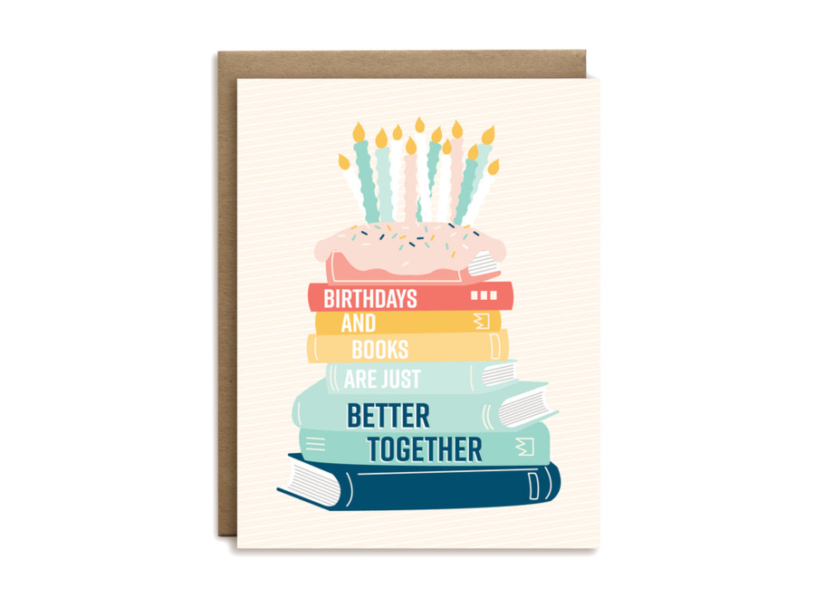 Birthdays, books better together greeting card