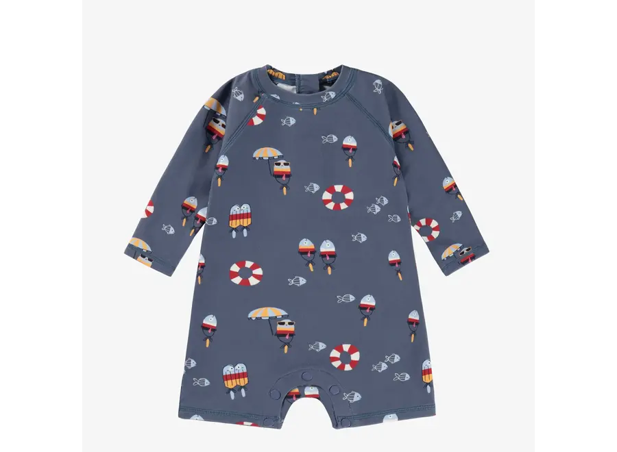 Navy one piece swimsuit baby