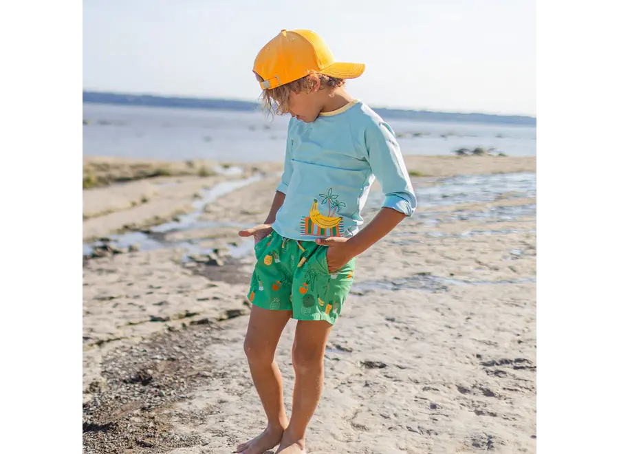 Green swim shorts