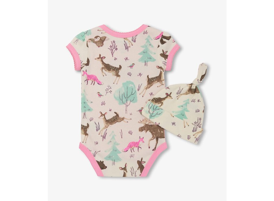 Forest Creatures Baby Bodysuit & Hat