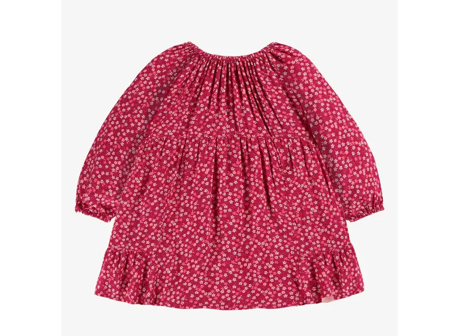 Raspberry Pink Dress with a Floral Pattern