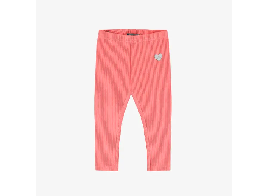 Pink Ribbed Knit Legging