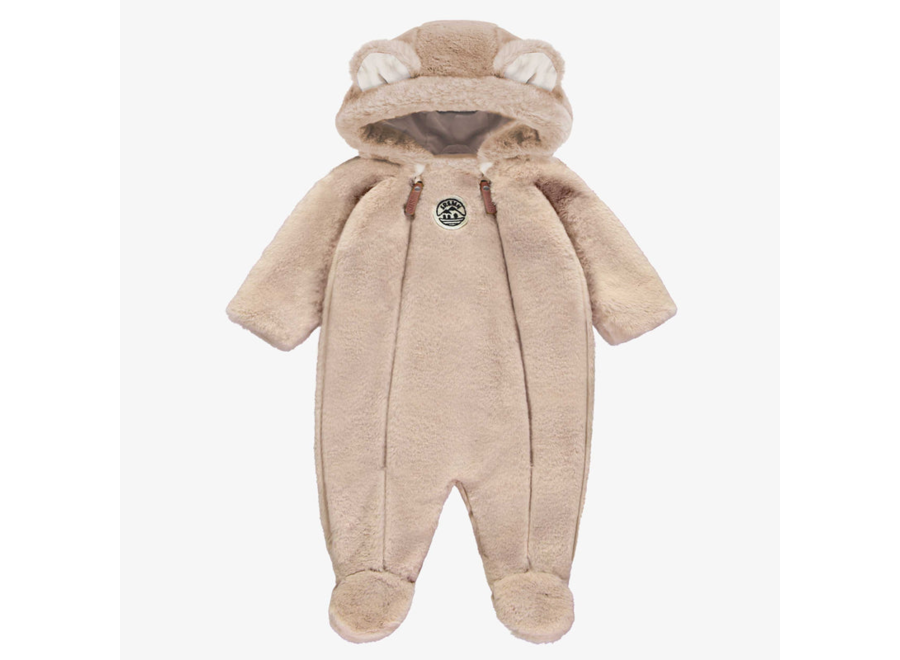 Beige Faux Fur One-Piece