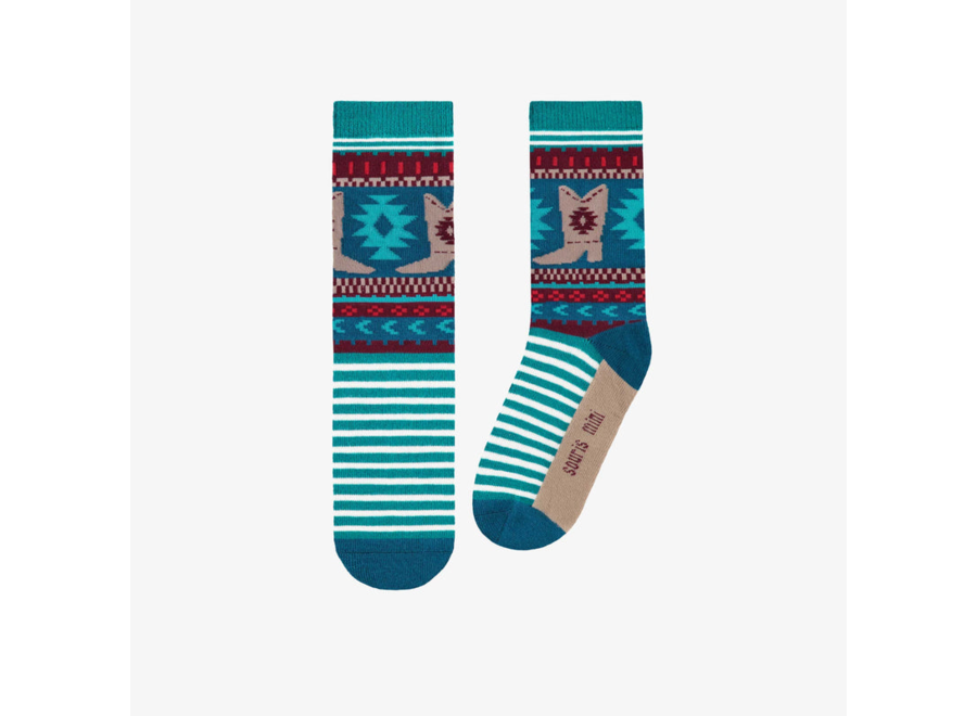 Turquoise Western Pattern Child Socks