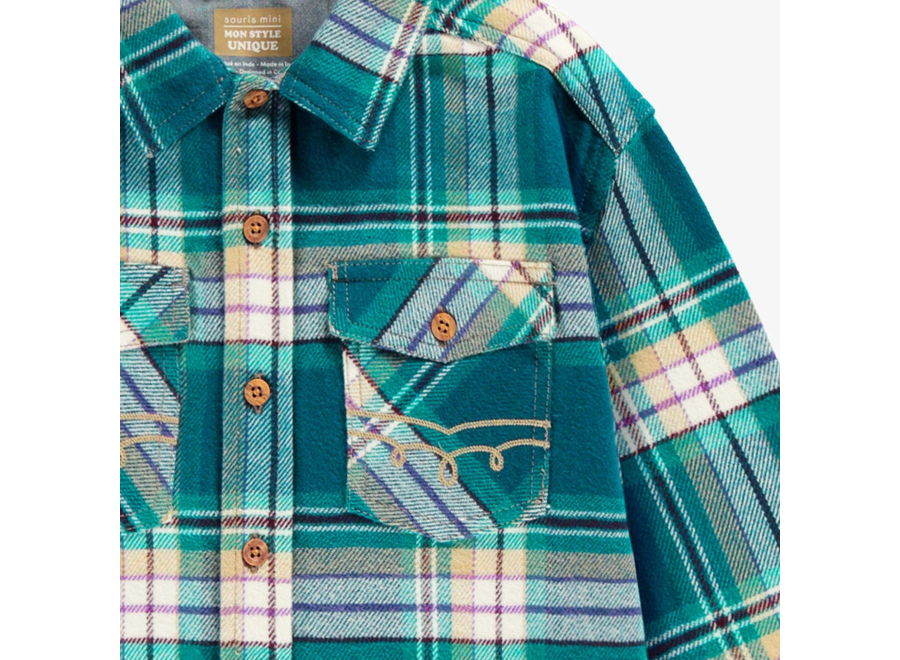 Turquoise Plaid Shirt