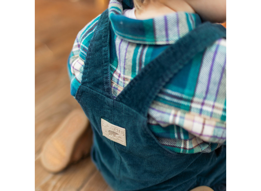 Turquoise Corduroy Overalls