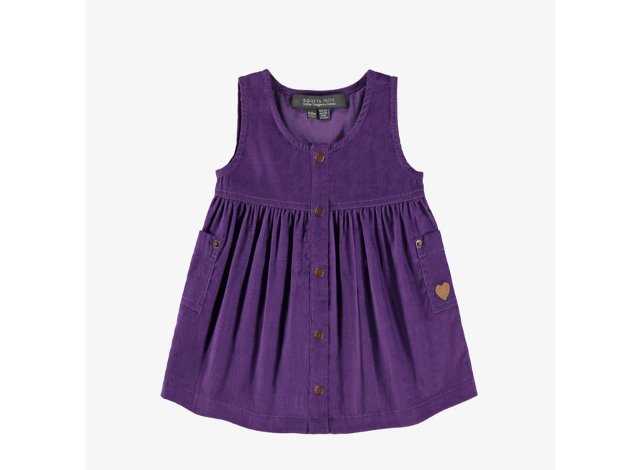 Purple Corduroy Jumper Dress