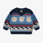 Blue Knit Sweater with Sheep