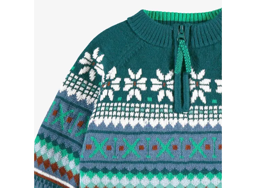 Teal Patterned Knit Sweater, baby