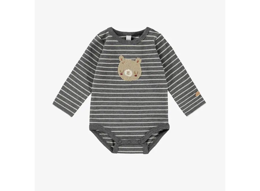 Gray Bodysuit with Stripes
