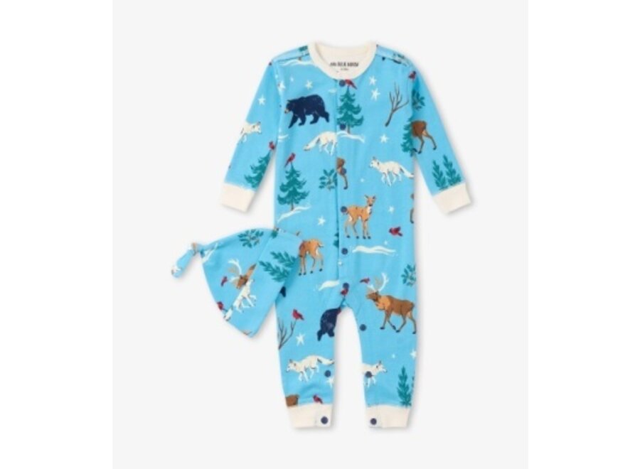 Winter Wonderland Baby Coverall & Hat