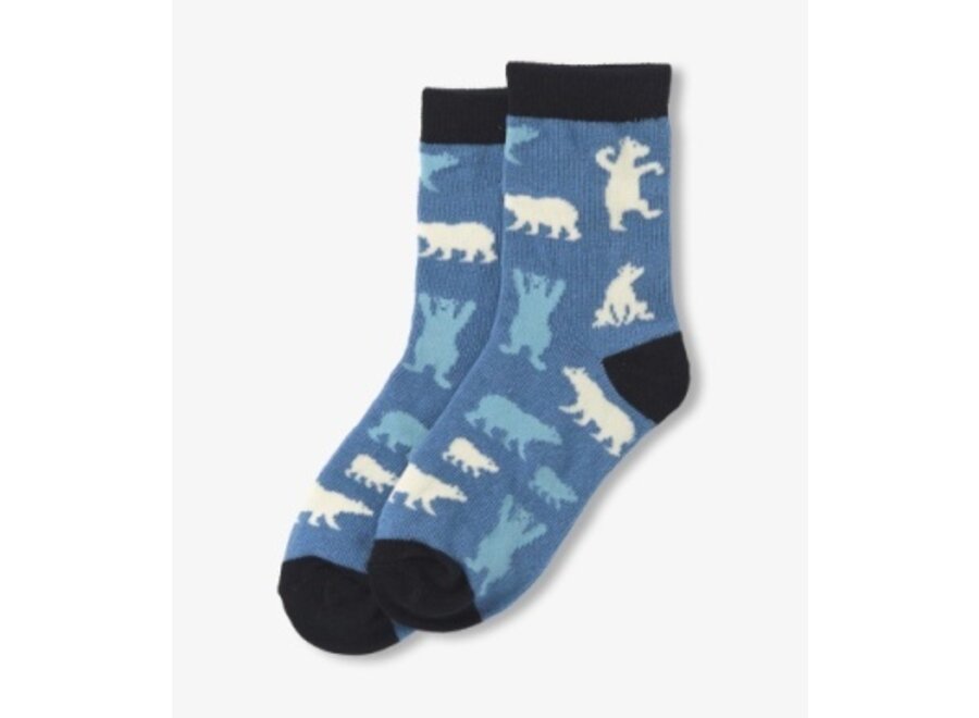 Blue Polar Bears Kids Crew Sock