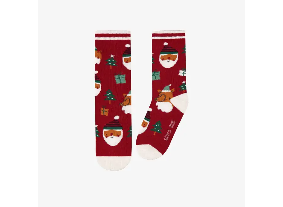 Red Socks in Festive Pattern Child