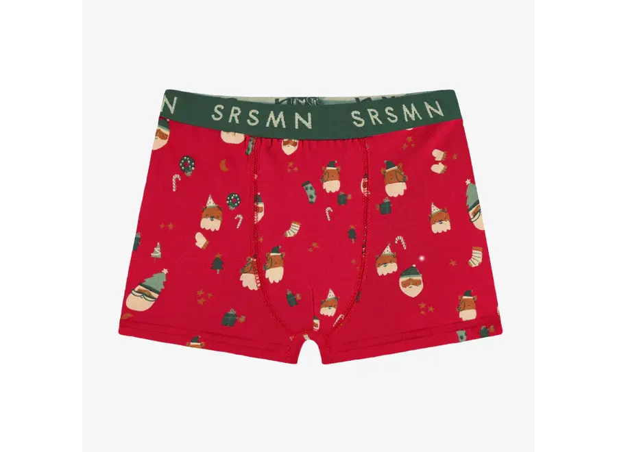 Red Boxer Shorts in Festive Pattern