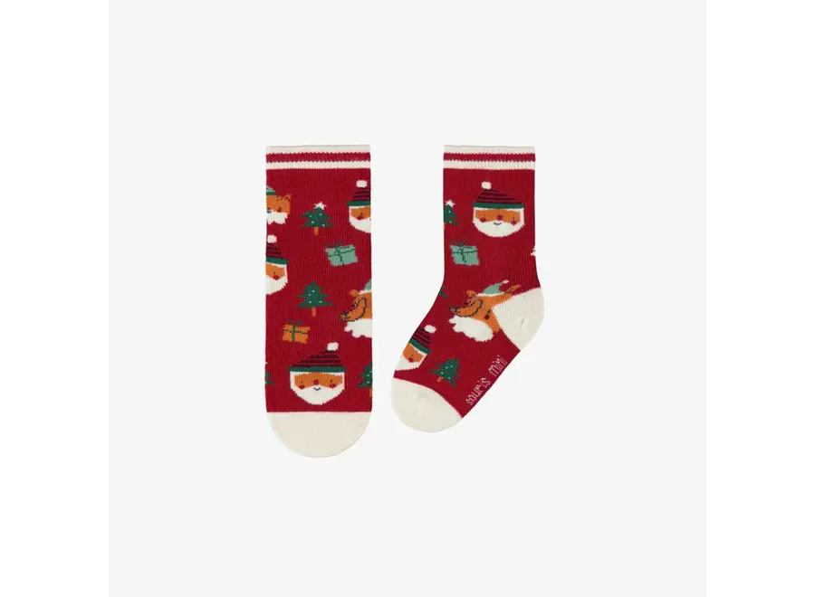 Red Socks in Festive Pattern Baby