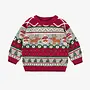 Red Knit Sweater in Festive Pattern