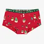 Red Boyshort in Holiday Print