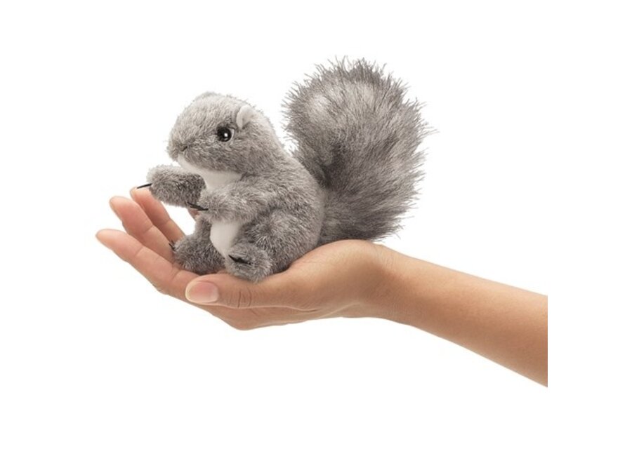 Mini Gray Squirrel Finger Puppet