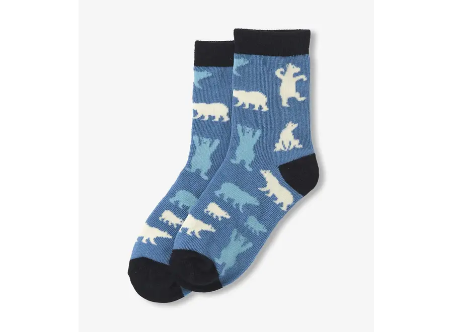Blue Polar Bears Kids Crew Sock