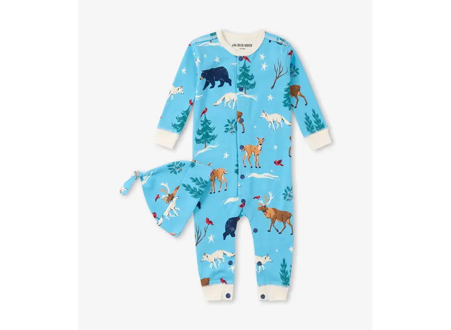 Winter Wonderland Baby Coverall & Hat