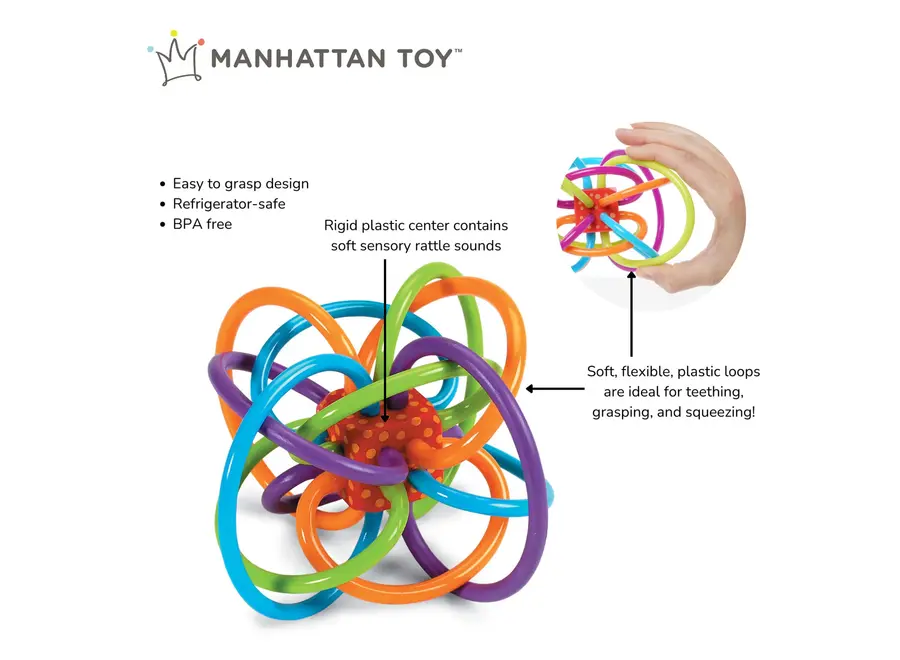 Winkel Rattle & Sensory Teether Toy