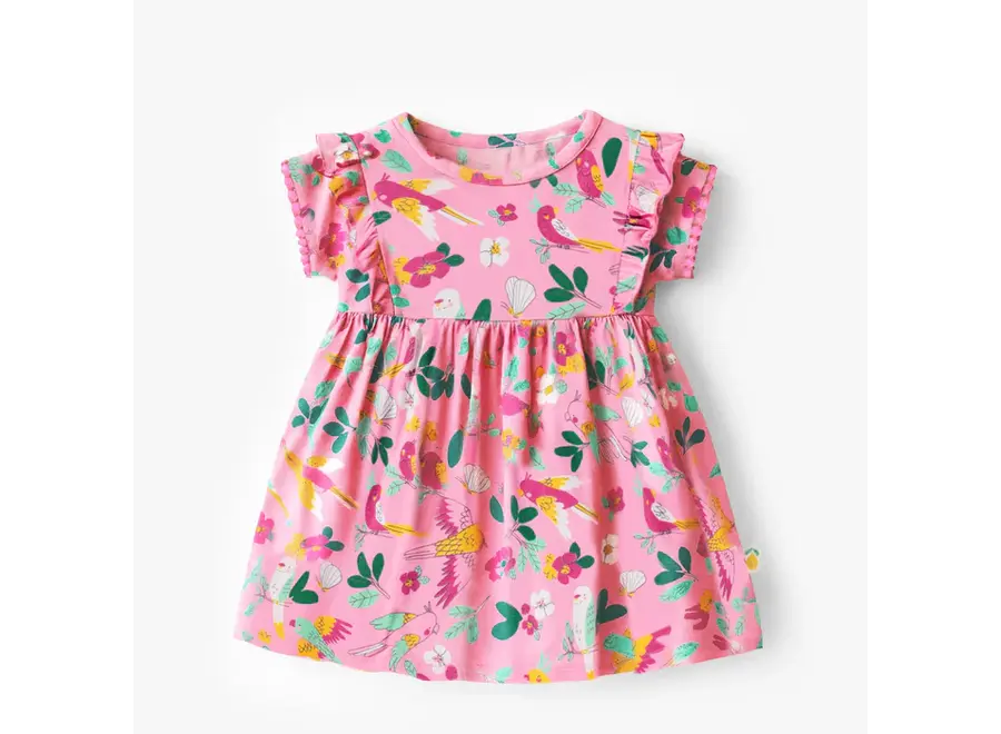 Pink Dress with Tropical Print Baby