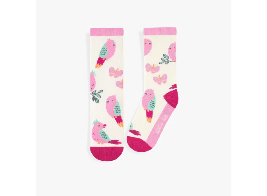 Cream Sock with Pear Pattern Child