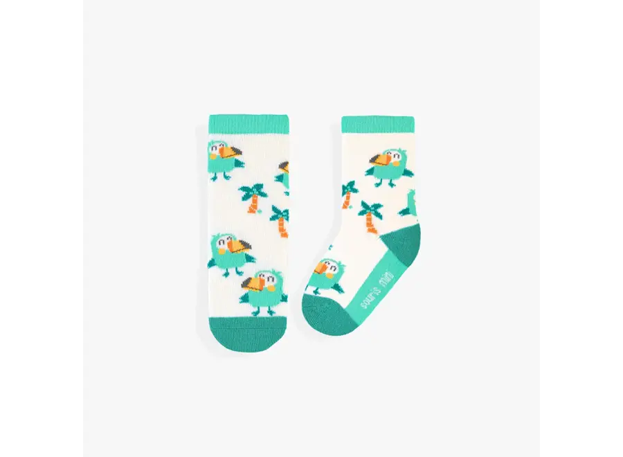 Cream and Turquoise Sock Baby