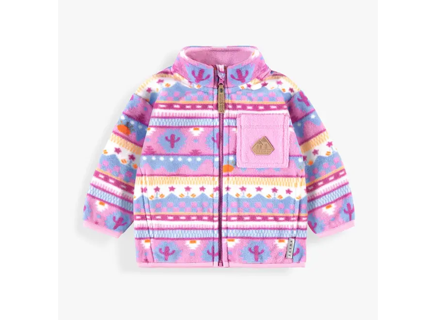 Purple Patterned Fleece Jacket Baby