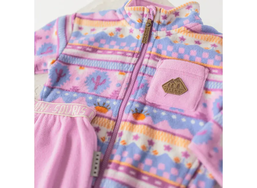 Purple Patterned Fleece Jacket Baby