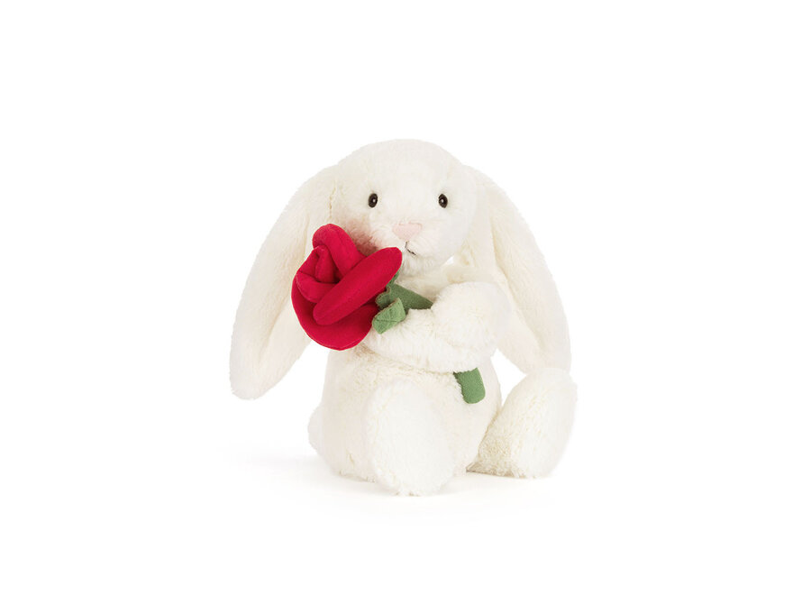 Cream Bunny With Rose
