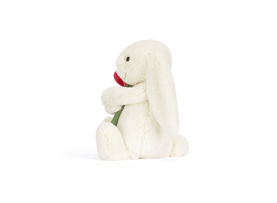 Cream Bunny With Rose