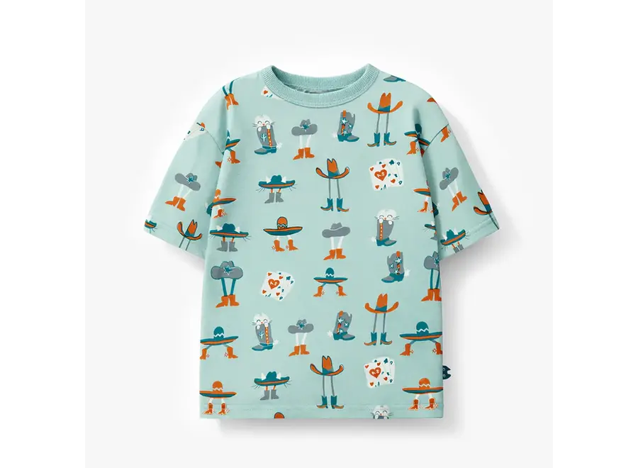 Turquoise T-Shirt with Western Motifs Child