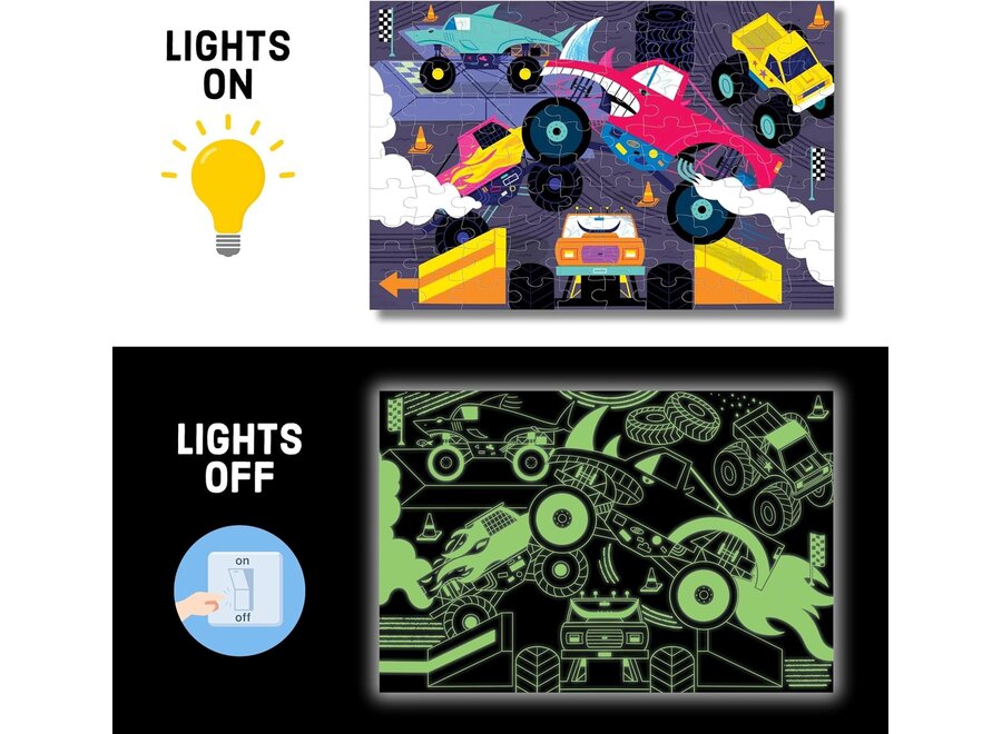 Monster Trucks 100pc Glow in the Dark Puzzle