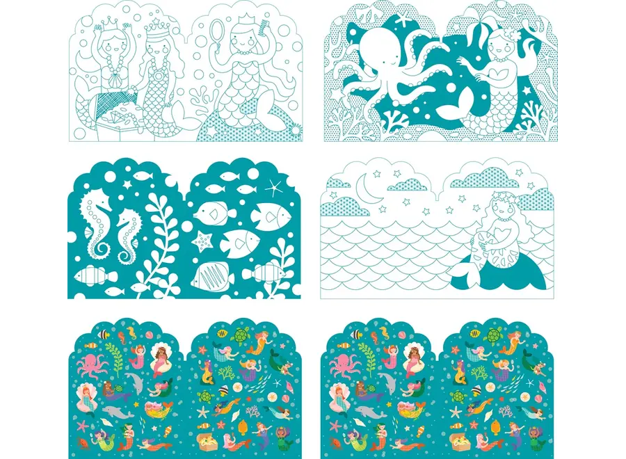 Coloring Book with Stickers Mermaids
