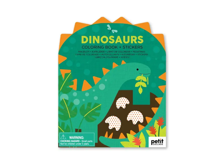Coloring Book with Stickers Dinosaurs