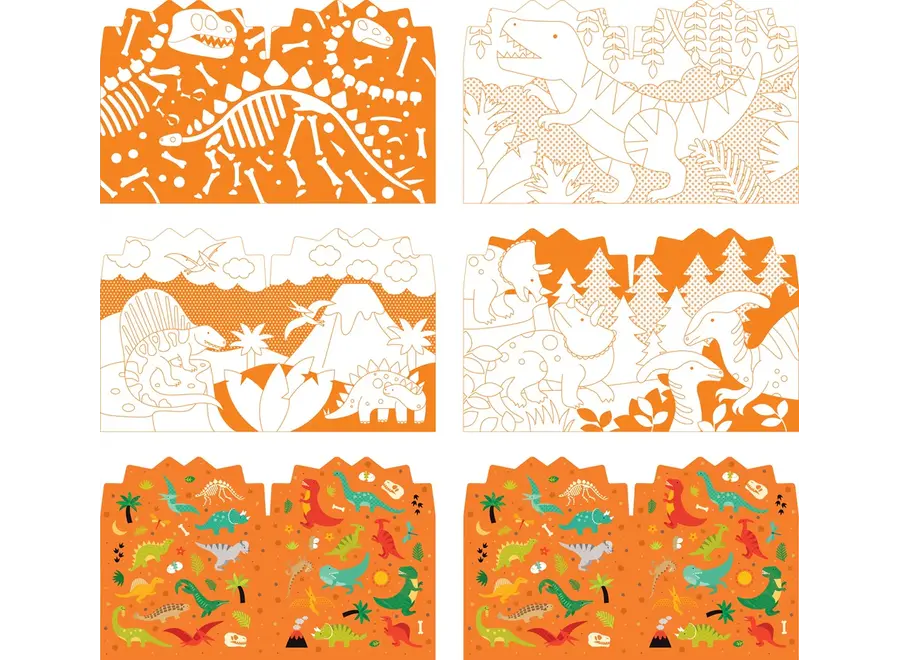Coloring Book with Stickers Dinosaurs