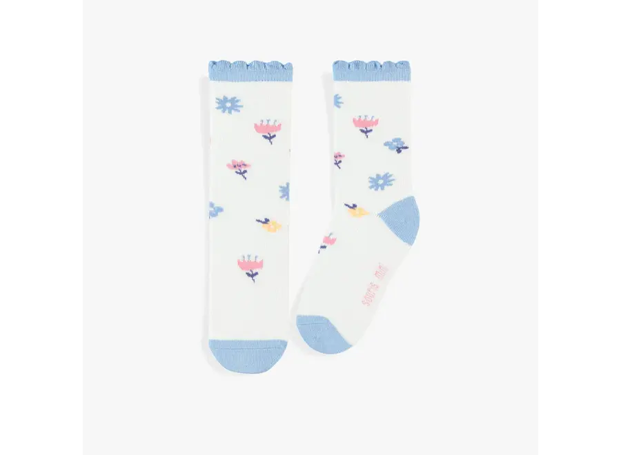 White Socks with Flowers