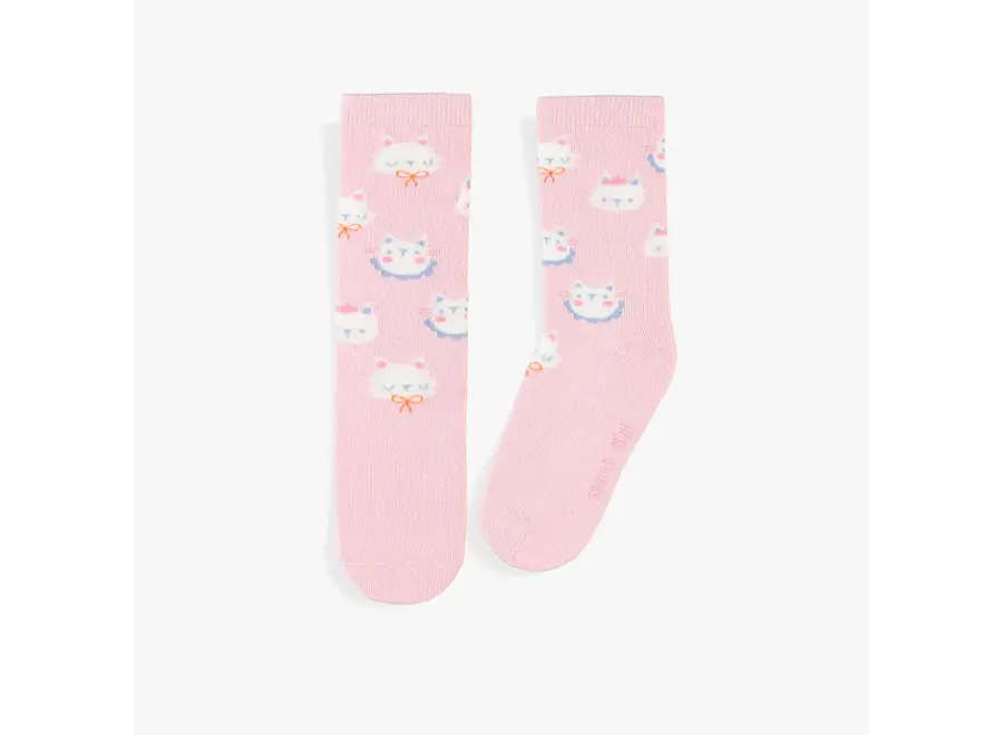 Pink Socks with Cats