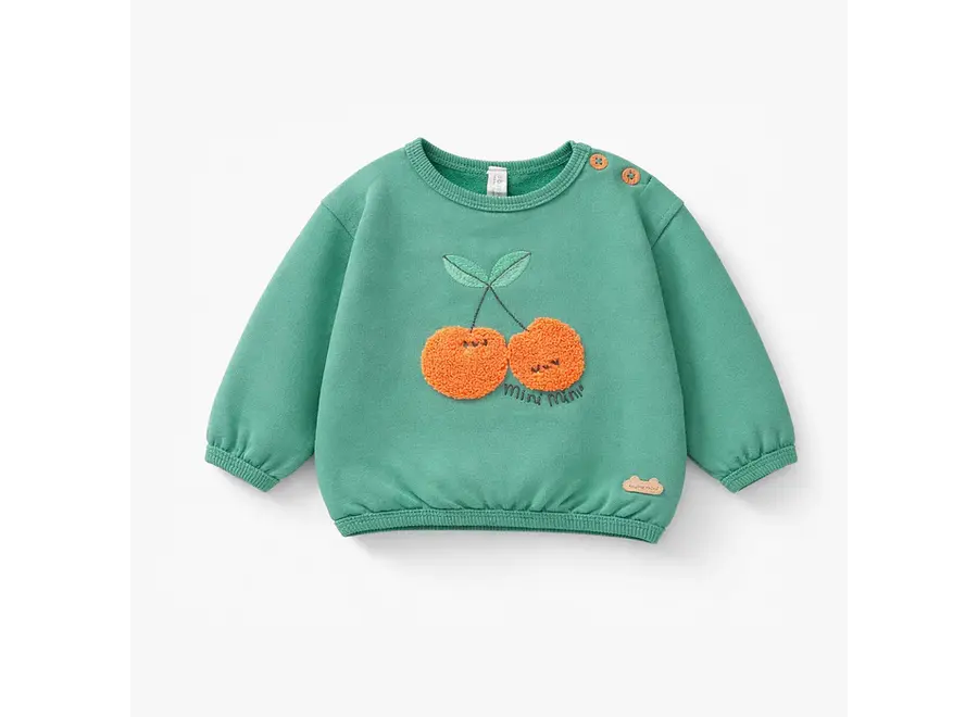 Green Sweater with Cherries